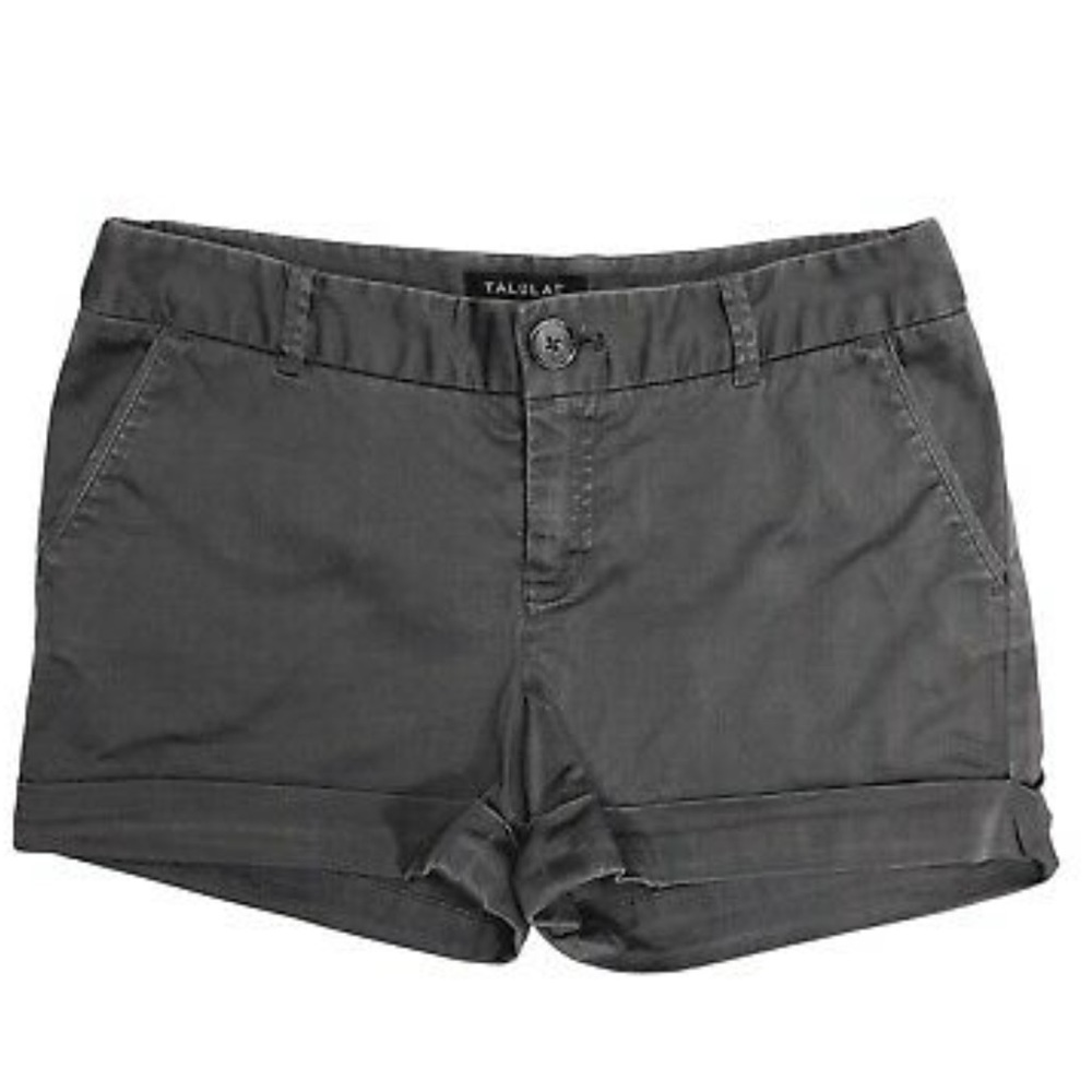 Aritzia Talula Gray Cuffed Chino Low Rise Stretch Cotton Shorts Size 4